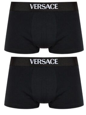 Versace MENS Black trucks Boxers with White Logo Waistband size 5/Medium NEW